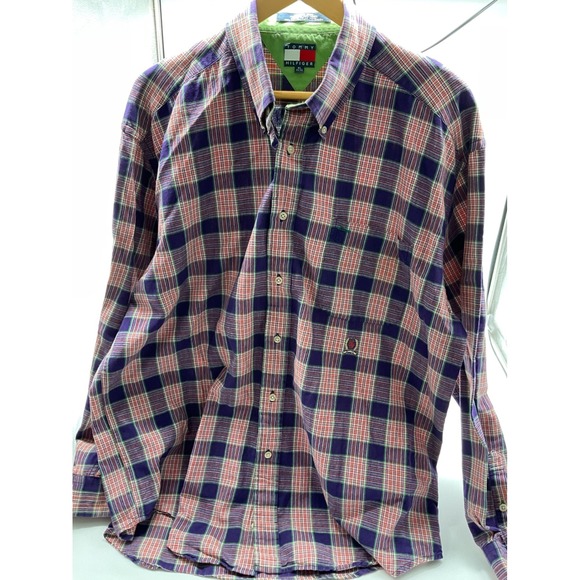 Tommy Hilfiger Plaid Button Up‎ Long Sleeve Shirt Classic Fit XL - Picture 1 of 9